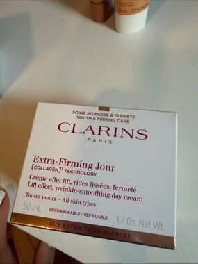Clarins Extra-Firming Jour Cream - White & Rose Gold Accents
